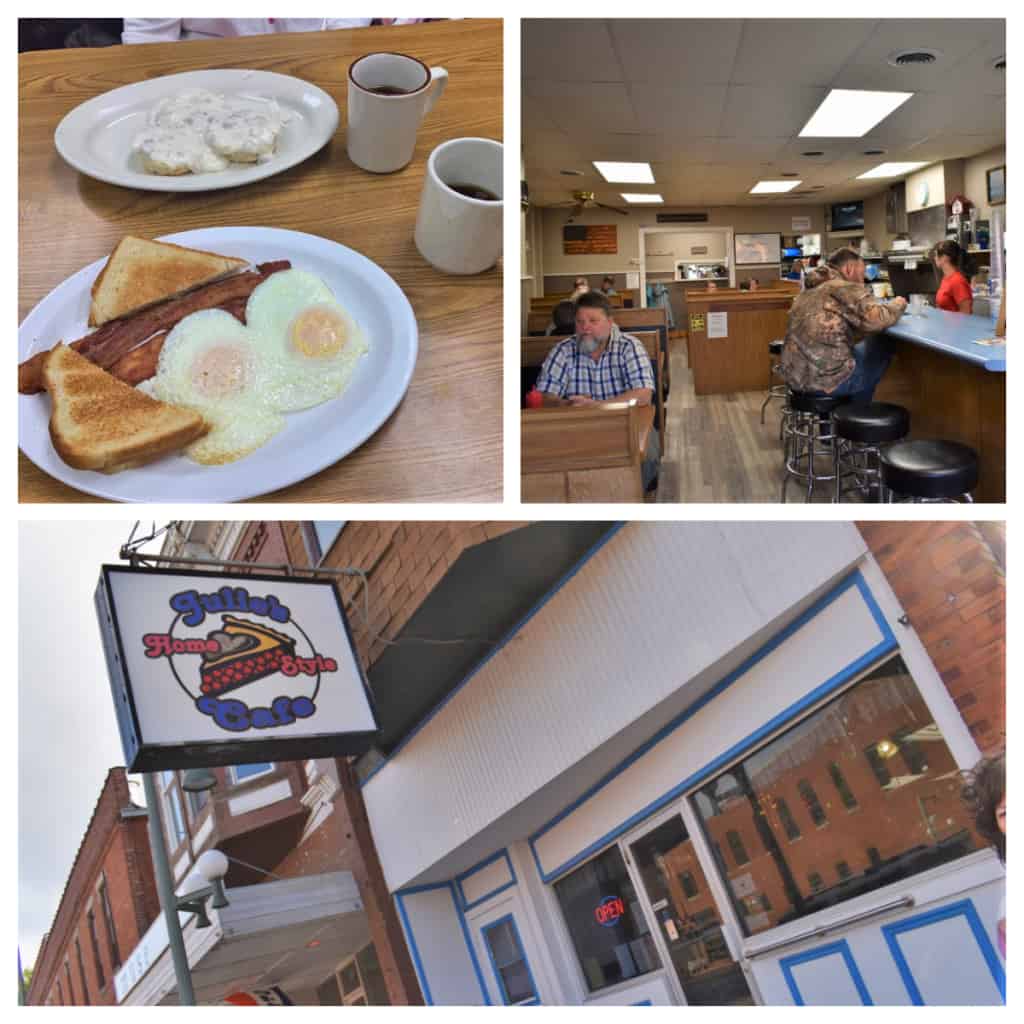 A day downtown is best after a hearty breakfast with the locals at Julies Homestyle Café. 