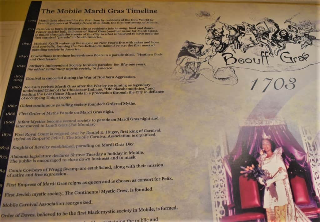 The history of Carnival and Mardi Gras began in Mobile, Alabama as a party in the New World. 