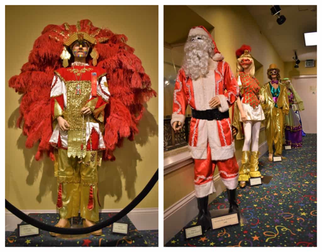 The elaborate costumes worn by parade participants are on display at the Mobile Carnival Museum. 