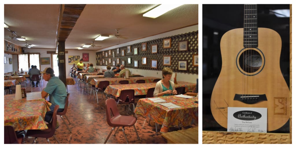 The interior of B&C Seafood Restaurant may be recognizable from a Tim McGraw video.