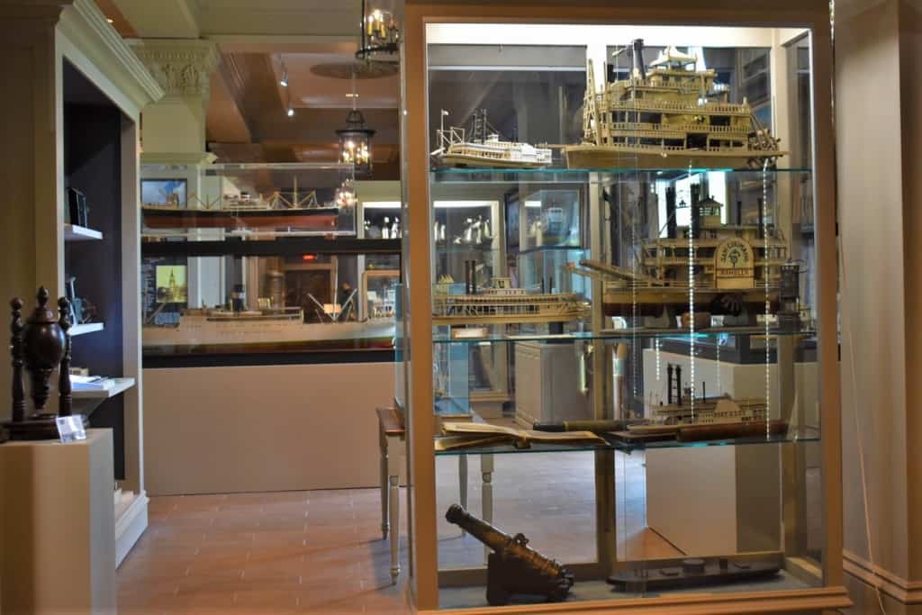 The exhibits at the Great River Road Steamboat Museum include models of some of the steamboats that would be found navigating the Mighty Mississippi. 