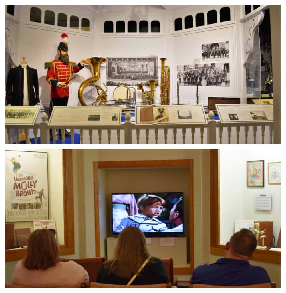 Visitors can learn more about the early days of marching bands and watch a film about The Music Man. 