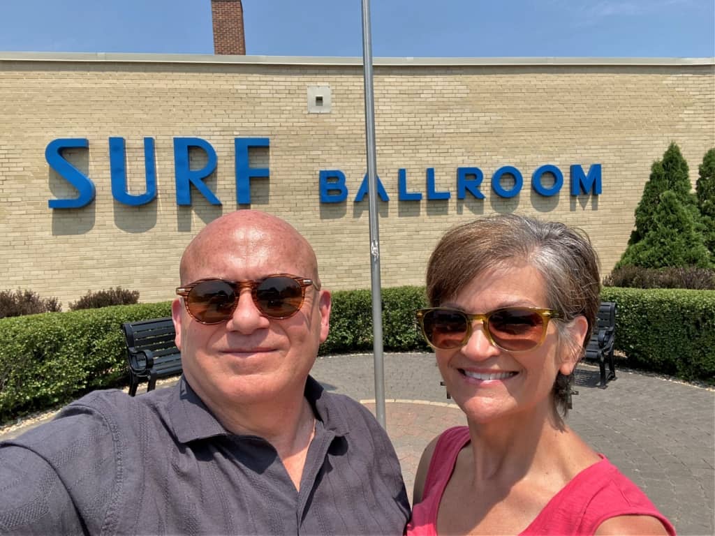 The authors pose for a selfie at the Surf ballroom where Rock 'n Roll saw the end of an era. 