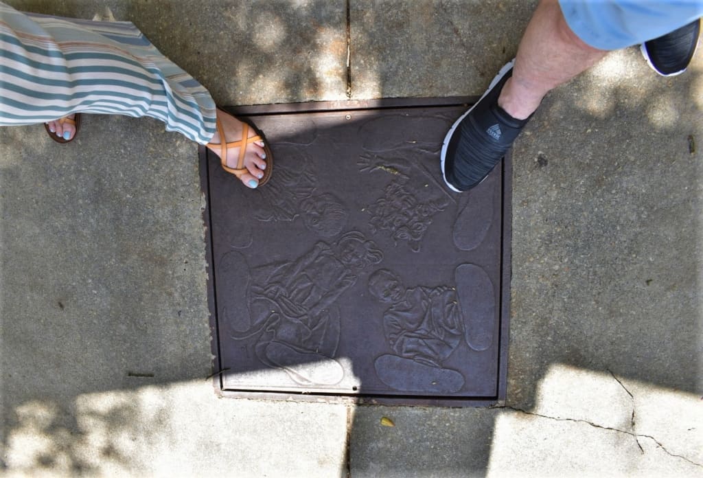The authors put their feet on the ground for some exploring in downtown Mobile, Alabama. 