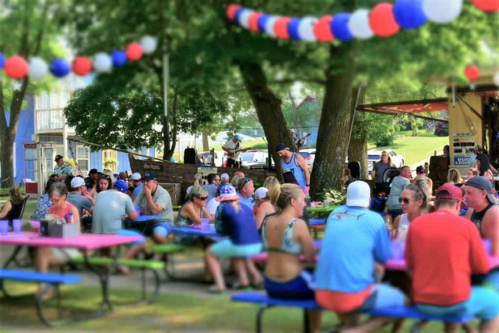 The crowd was enjoying the patriotic twist being served up at PM Park in Clear Lake, Iowa. 