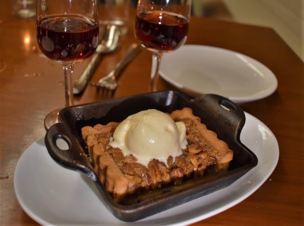 The Pecan Pie is a sweet treat that brings a refined country cuisine spin on a southern dessert. 