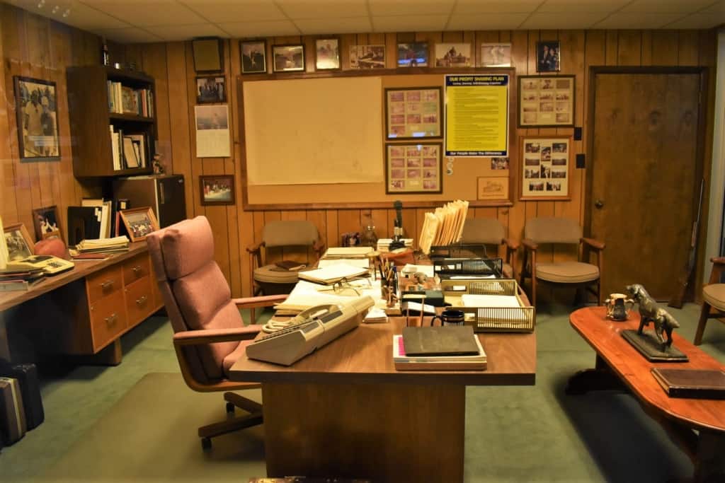 A recreation of Sam's office is set up just like he left it. 