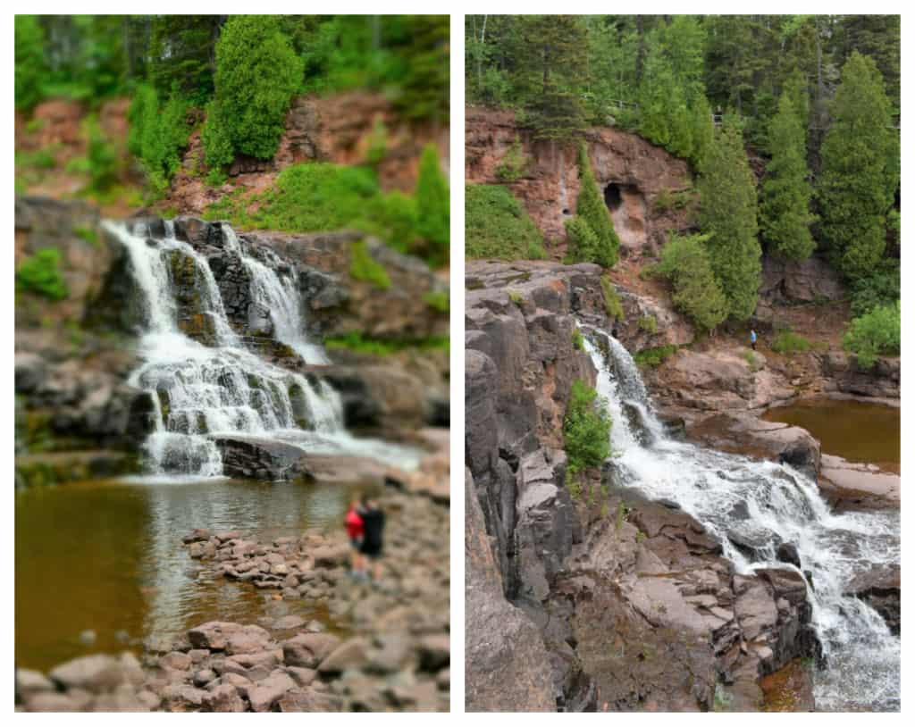 Even with reduced waterflow, Gooseberry Falls is still an impressive sight. 