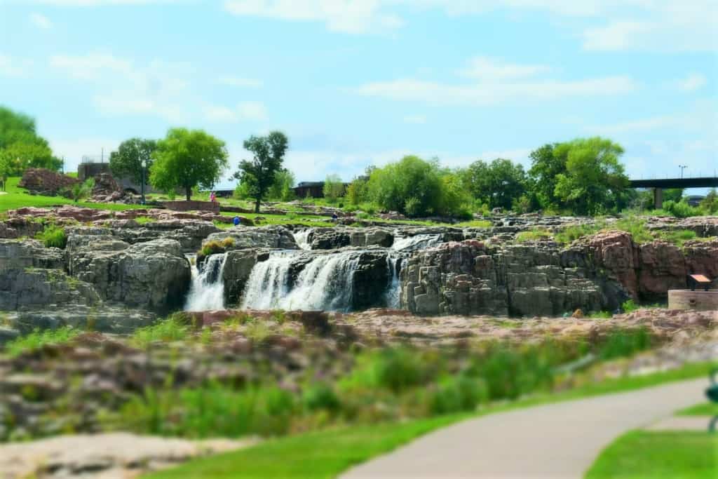The waters of the Big Sioux river ply their way through the Ice Age creation known as Falls Park. 