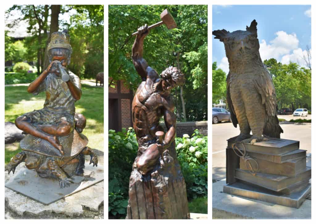 Outdoor sculptures are abundant in Mason City, Iowa. 