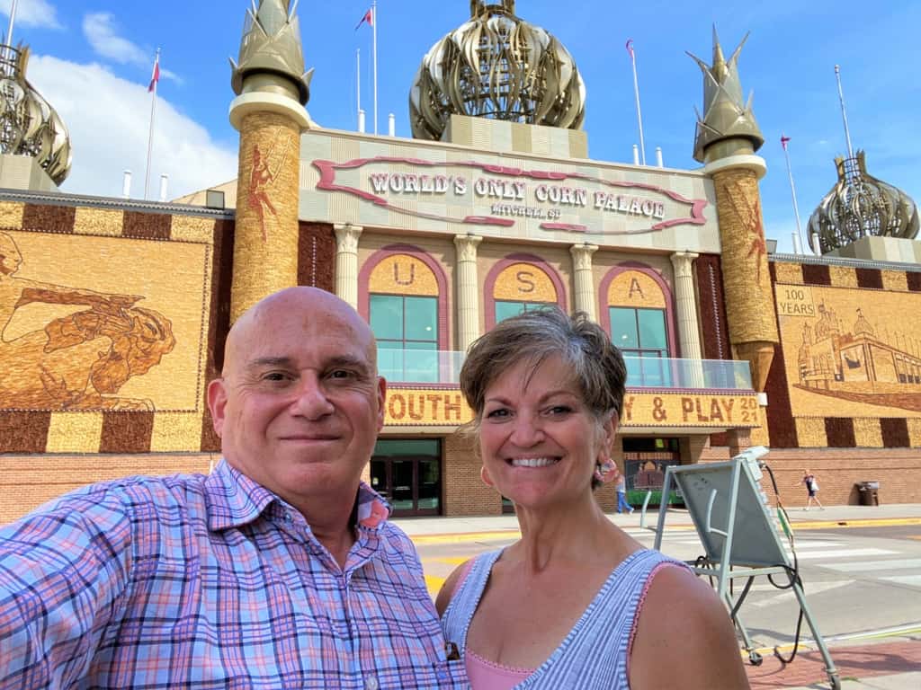 The authors all all smiles after a visit to the Mitchell Corn palace. 