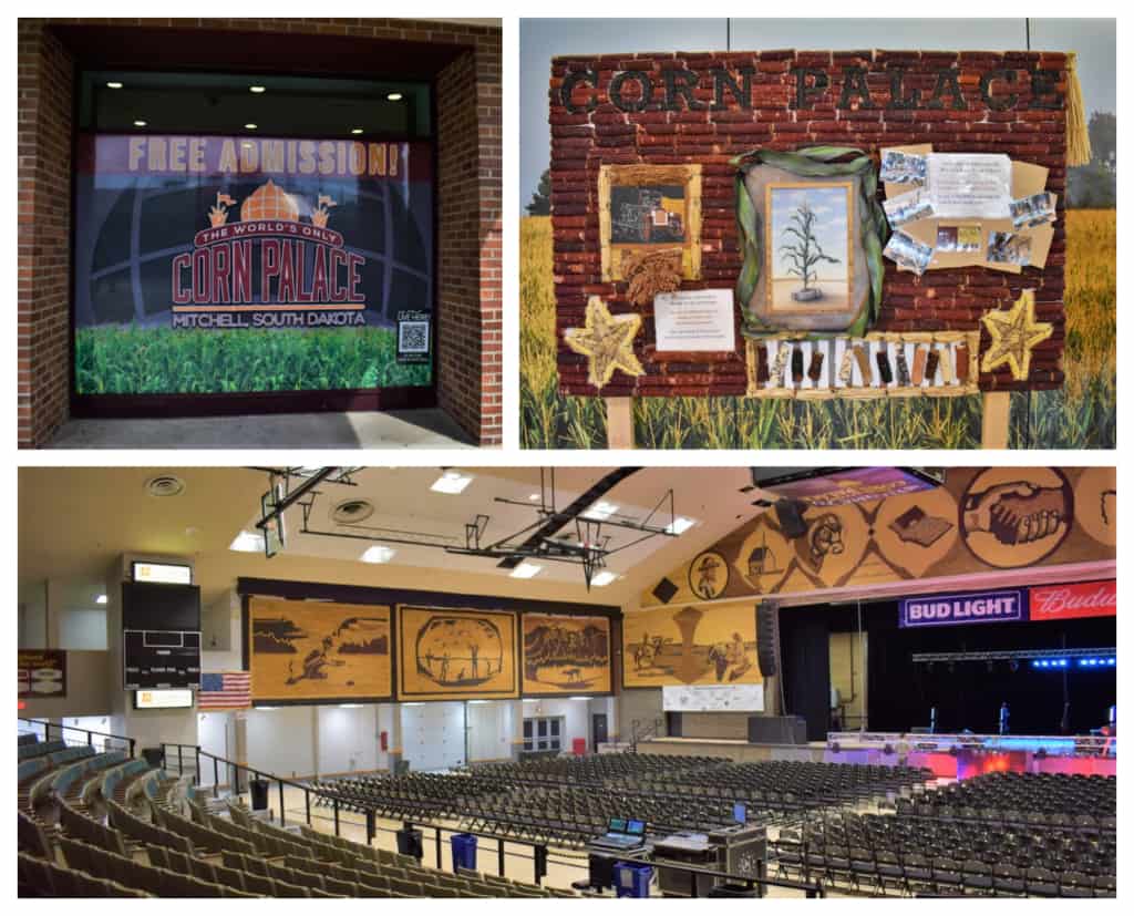 Inside the Mitchell Corn Palace is a large arena for community events. 