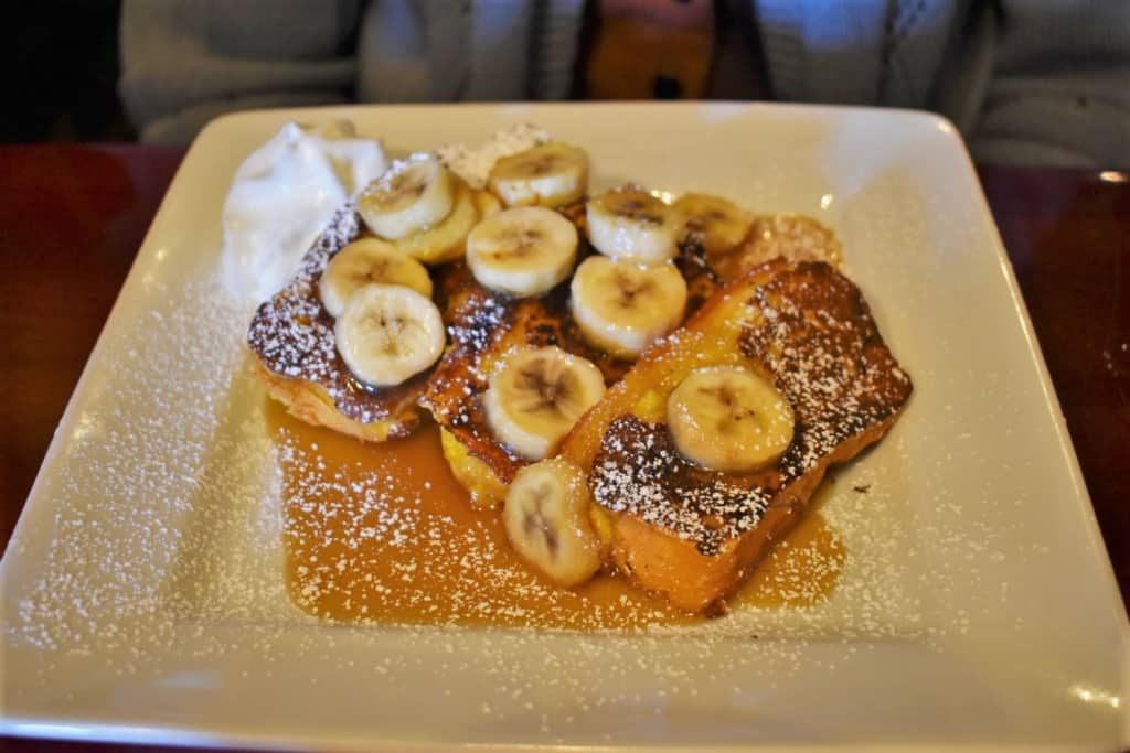 Banas Foster French Toast was a sweet way to start the morning at Bistreaux. 