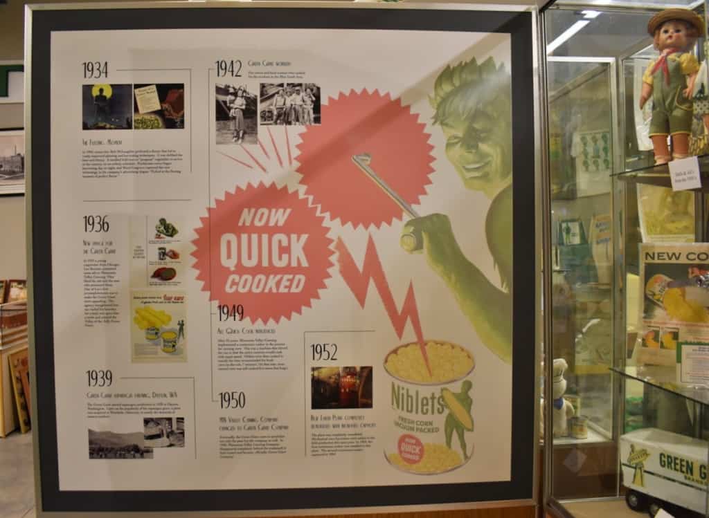 Exhibits inside the museum highlight the changes that have happened to Green Giant foods. 