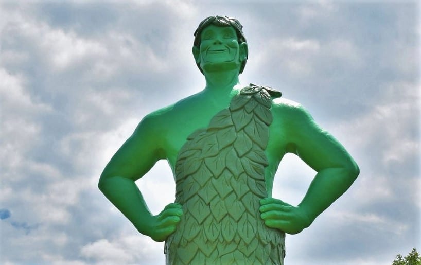 The Jolly Green Giant stands gaurd over the Minnesota River Valley.