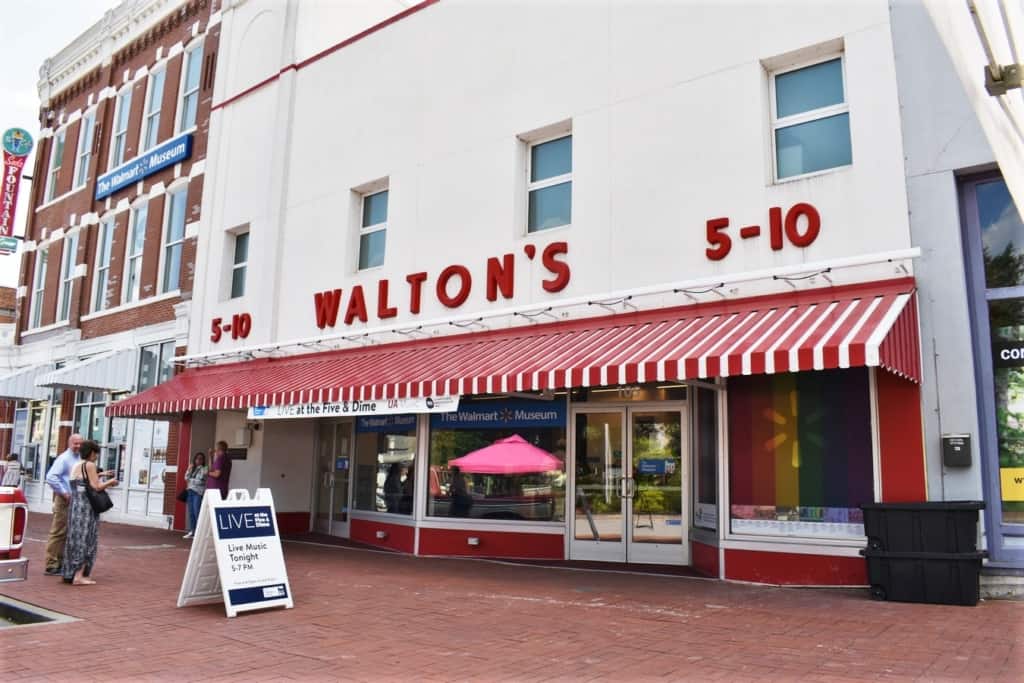 Visitors can explore the original site of the first Walton store that would become the beginning of Walmart. 
