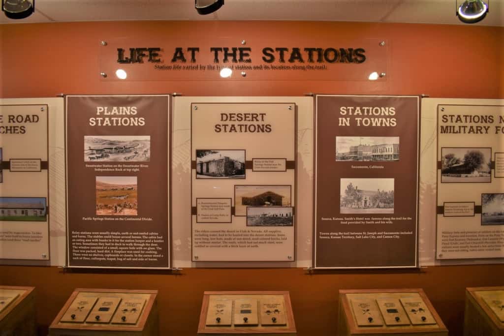 An exhibit details the various types of Express Stations that would have been found along the route. 