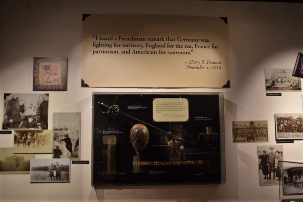 A display at the Wisconsin Veterans Museum shows how various people saw WWI. 