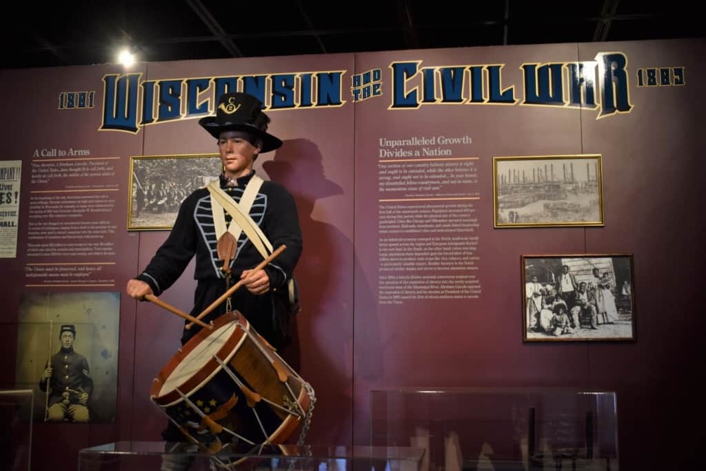 The Civil War is highlighted in various exhibits at the Wisconsin Veterans Museum.