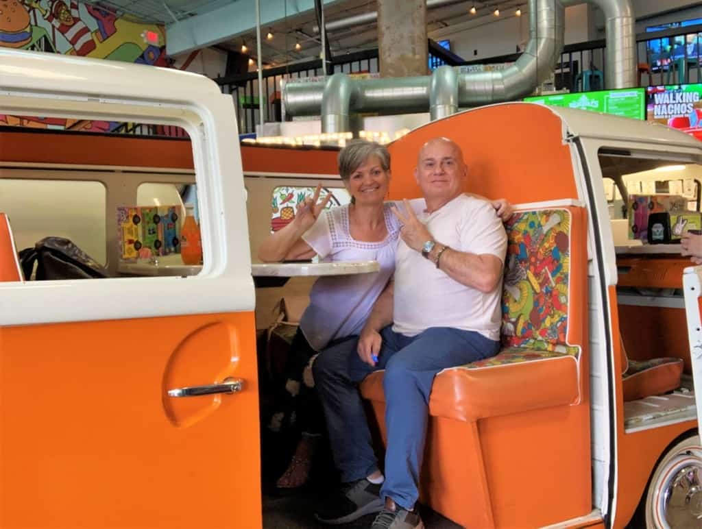The authors stepped back in time for some food truck fun at Grateful Shed. 