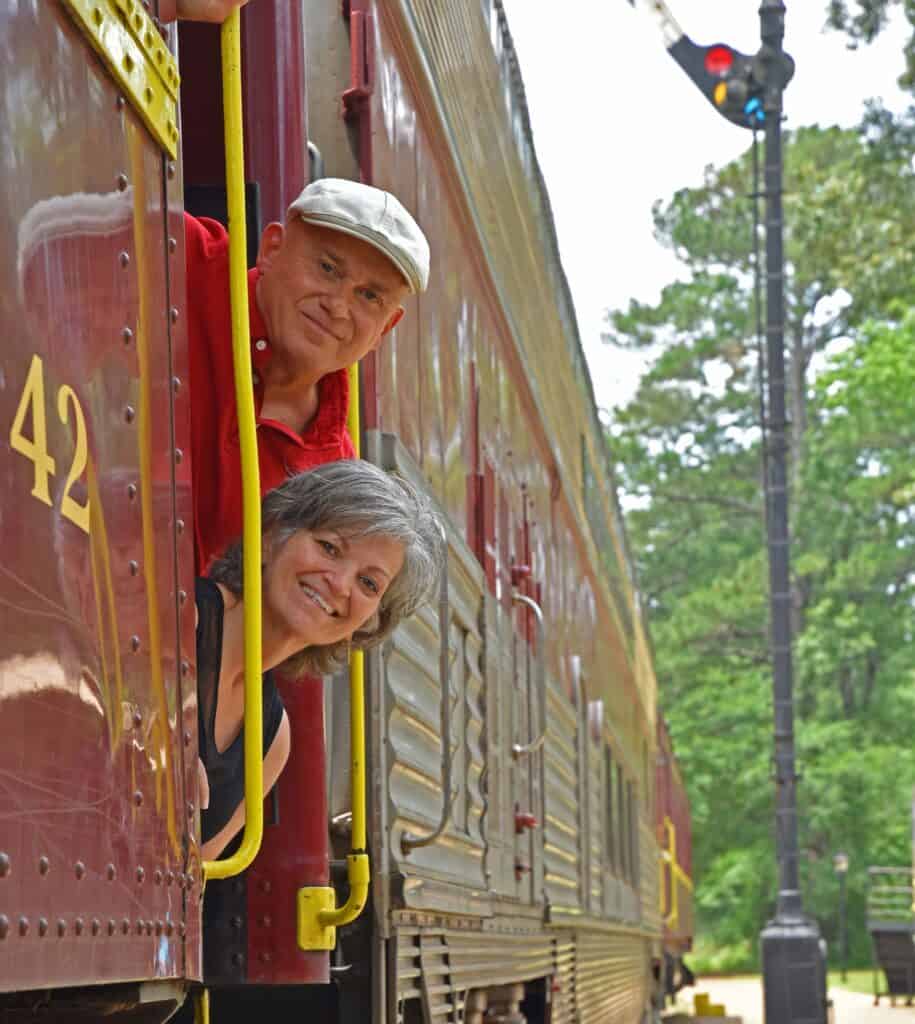 The authors enjoyed their adventure on the Texas State Railroad.