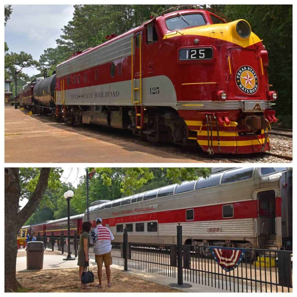 Passengers await their departure on the Texas State Railroad.