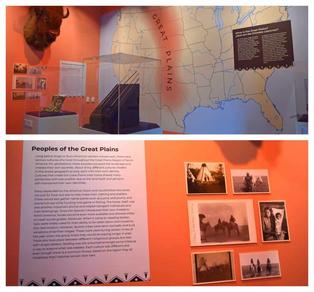 An exhibit details some of teh Native Indian tribes that lived around this region.