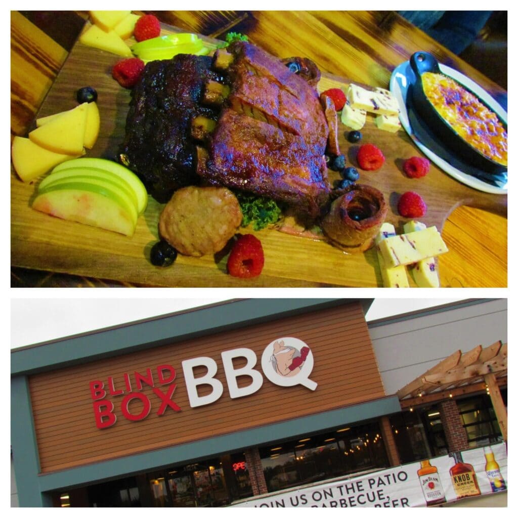 Blind Box BBQ was the first place we had found a barbecue charcuterie board.