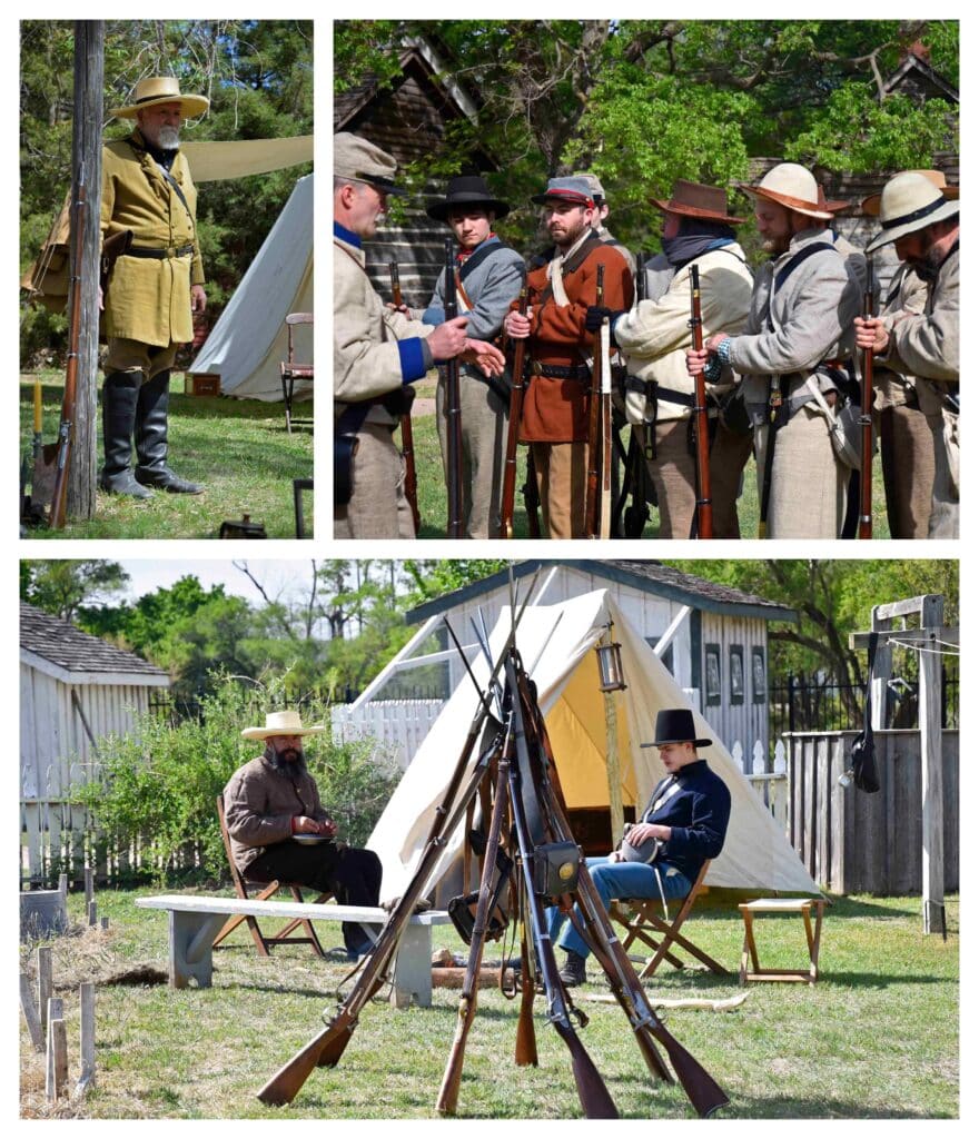 Soldiers perform various tasks during a day at Old Cowtown.