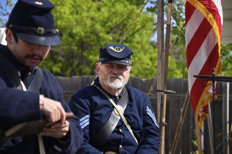 During the Civil War event, Old Cowtown is filled with costumed characters.