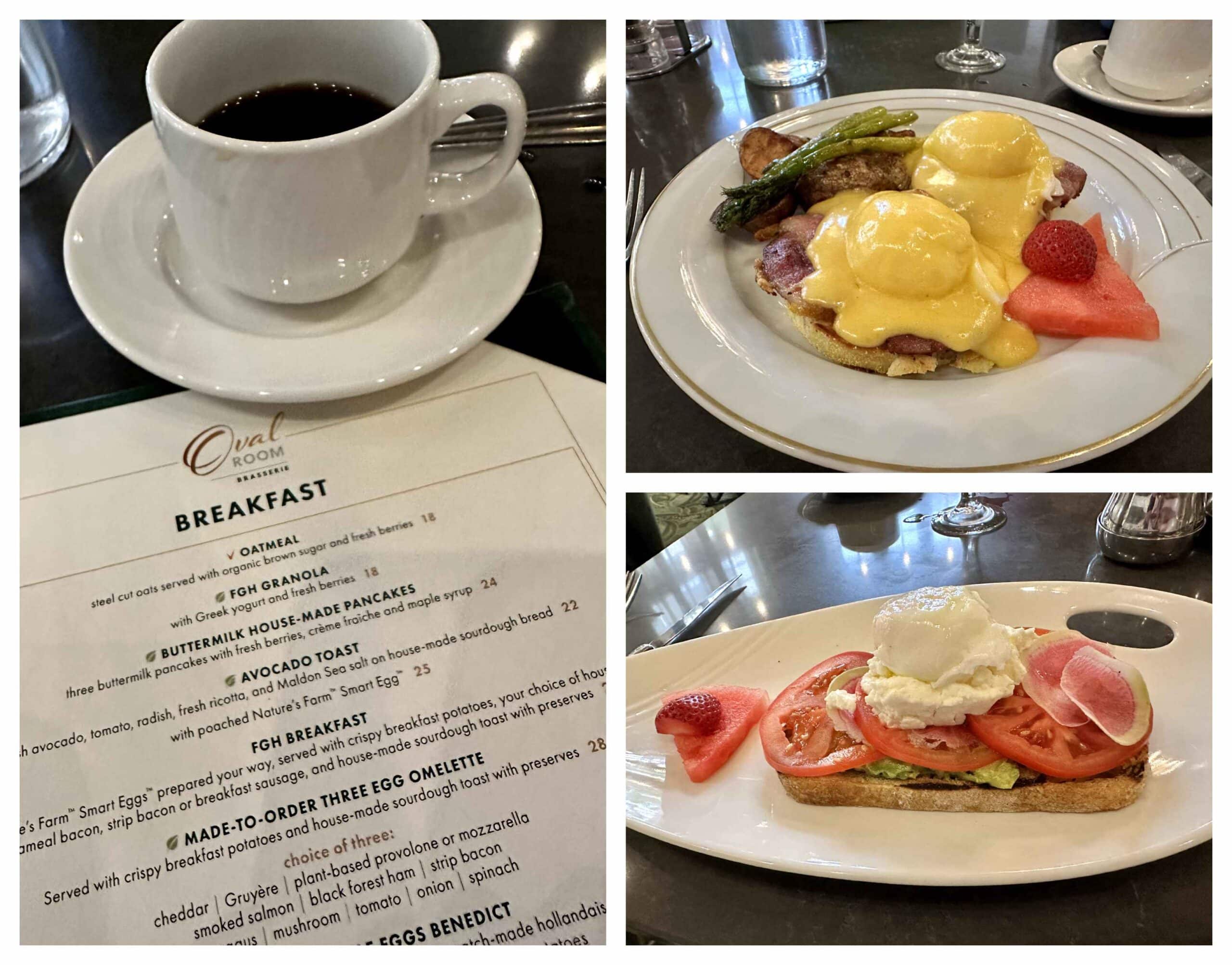 The Oval Room features delectable breakfast dishes in an elegant setting.