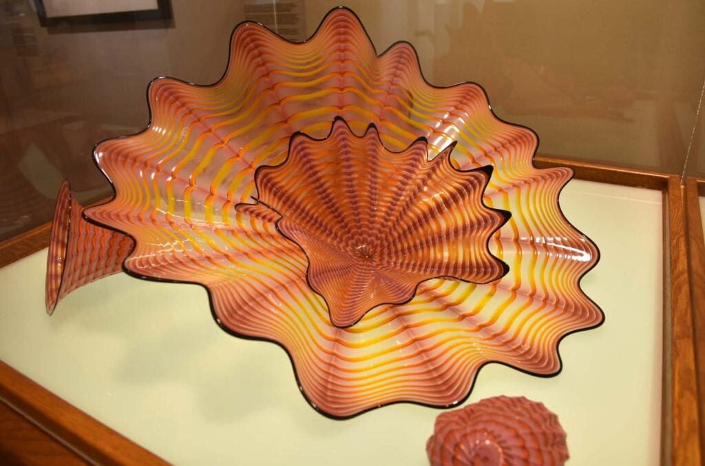 An exhibit of Chihuly glass art in Fort Dodge, Iowa.