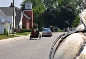 The steady clip-clop of horse hooves was a familiar sound we found while getting around Shipshewana.