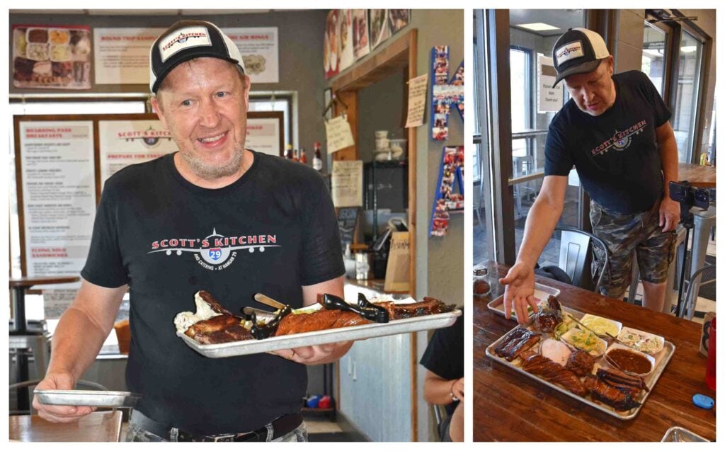 Scott Umscheid hand-delivers our sampler platter and walks us through the dishes.