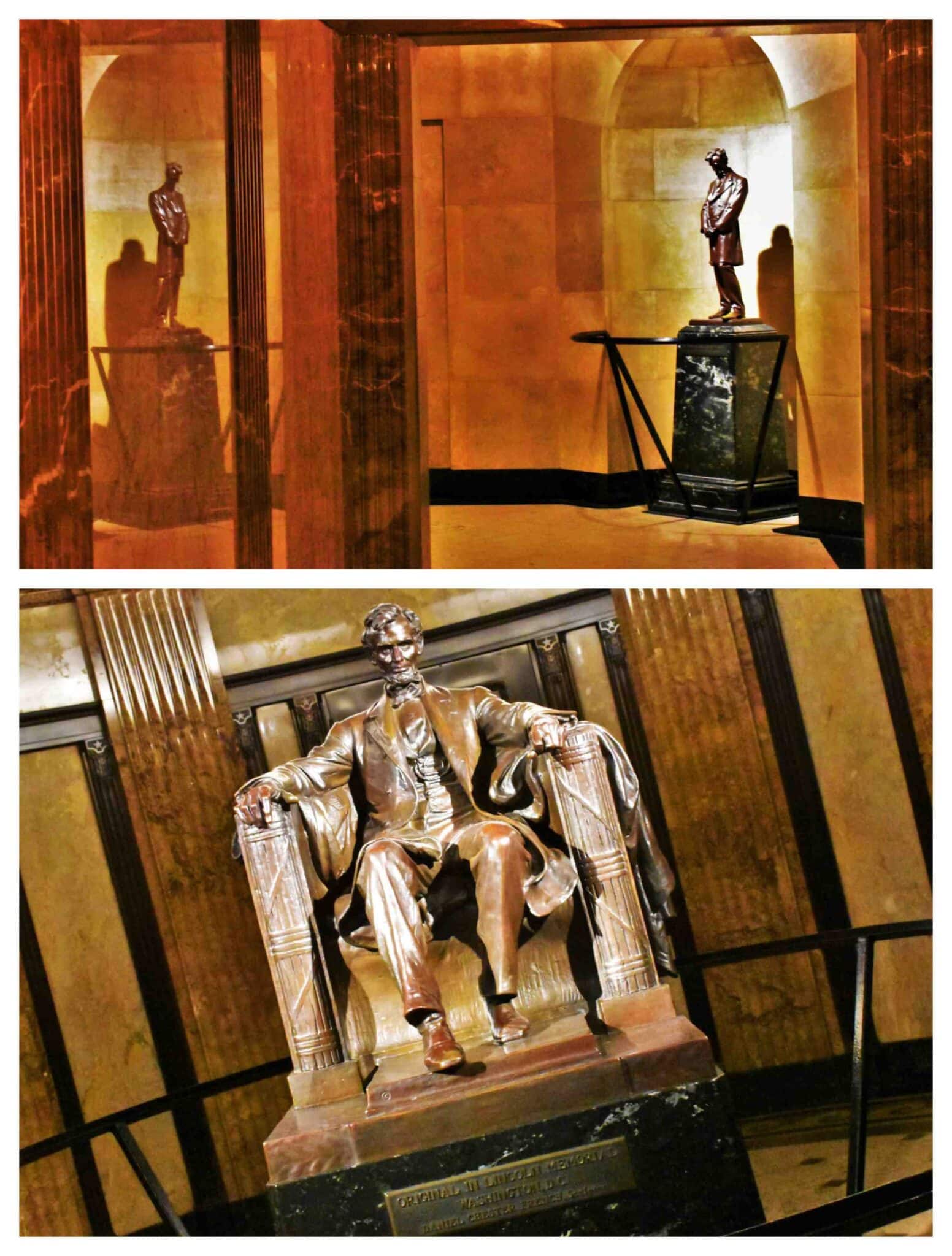 The Lincoln tomb is a somber site dedicated to Lincoln's legacy.