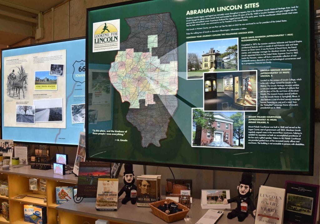 A map of Lincoln sites across the state of Illinois.