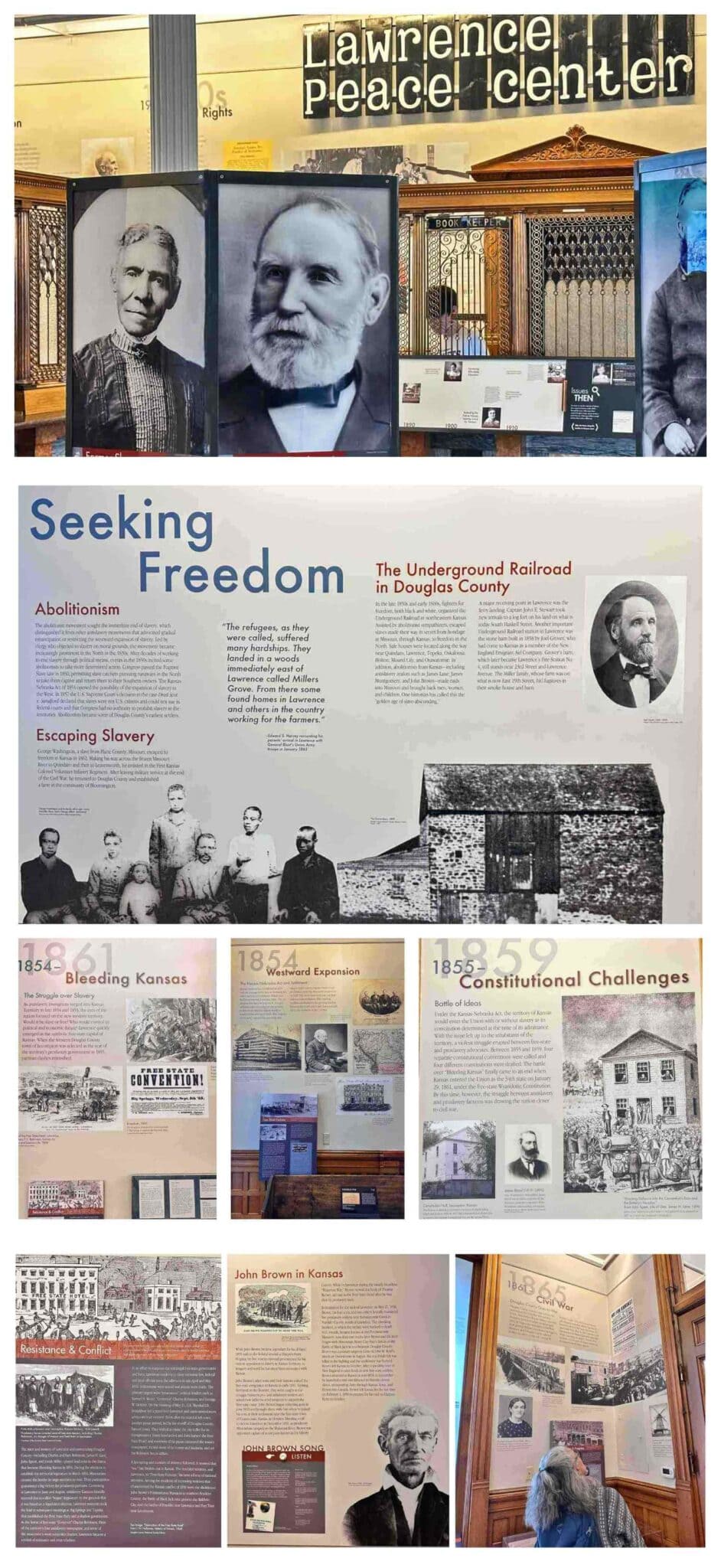 At the Watkins Museum, visitors learn about the two raids on Lawrence that resulted in 200 deaths.