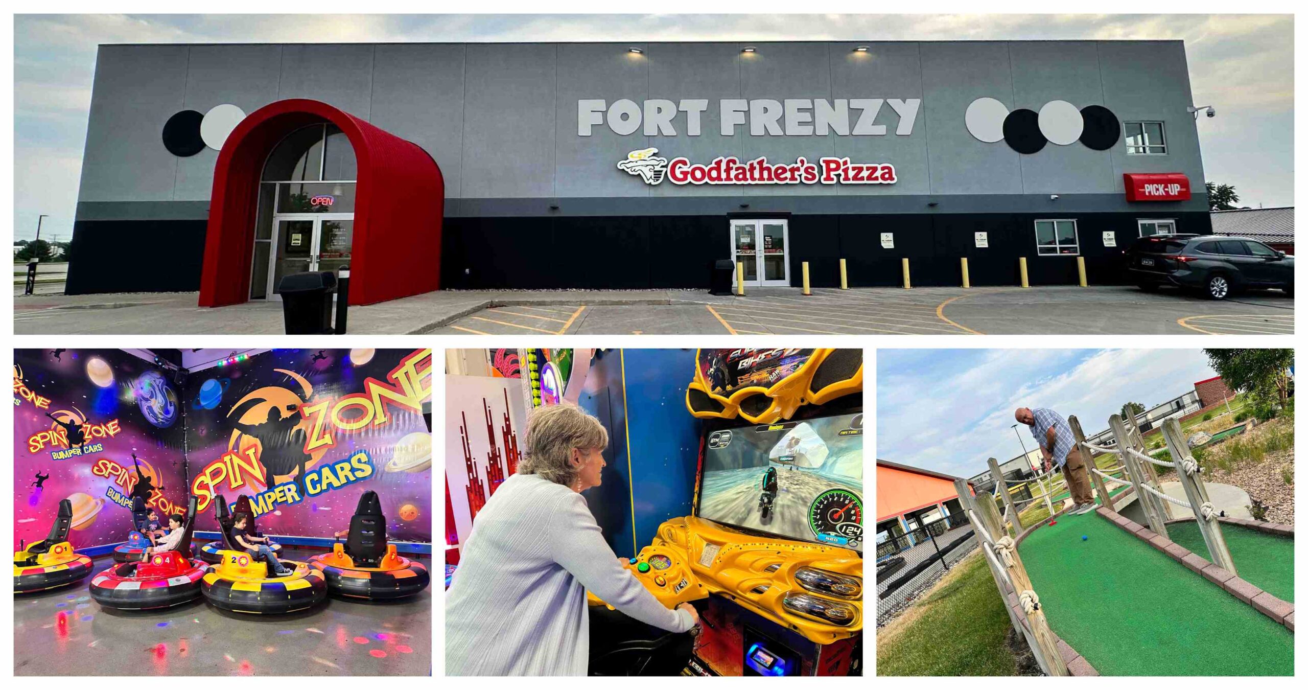 An evening at Fort Frenzy included arcade games and miniature golf.