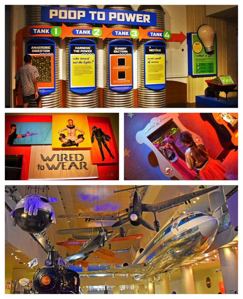 The Museum of Industry and Technology exhibits range from farms to electronics.