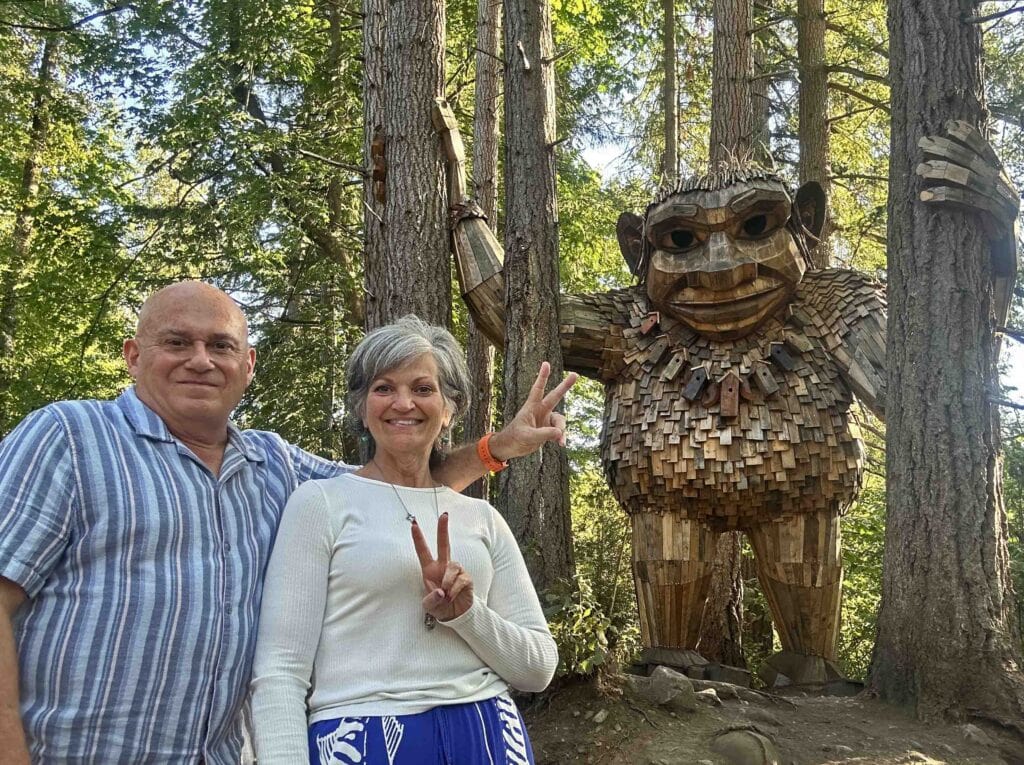 The authors are posing with their second troll sighting.