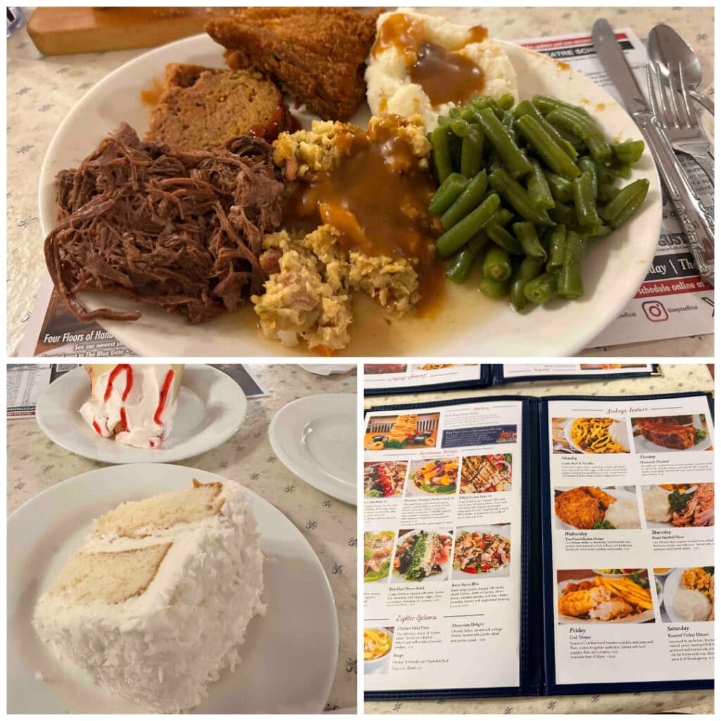 Dinner at Blue Gate Restaurant is an Amish delight filled with down-home cooking and plentiful dishes.