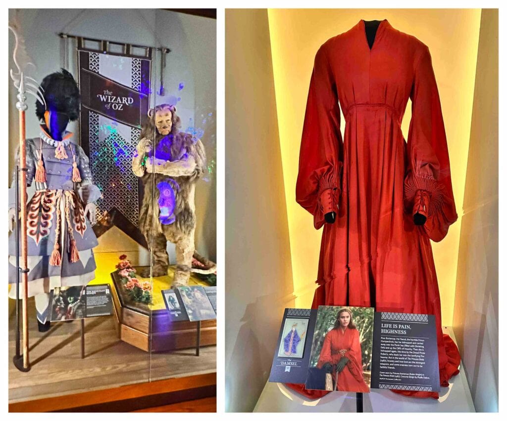 Displays on The Wizard of Oz and The Princess Bride are popular among visitors.