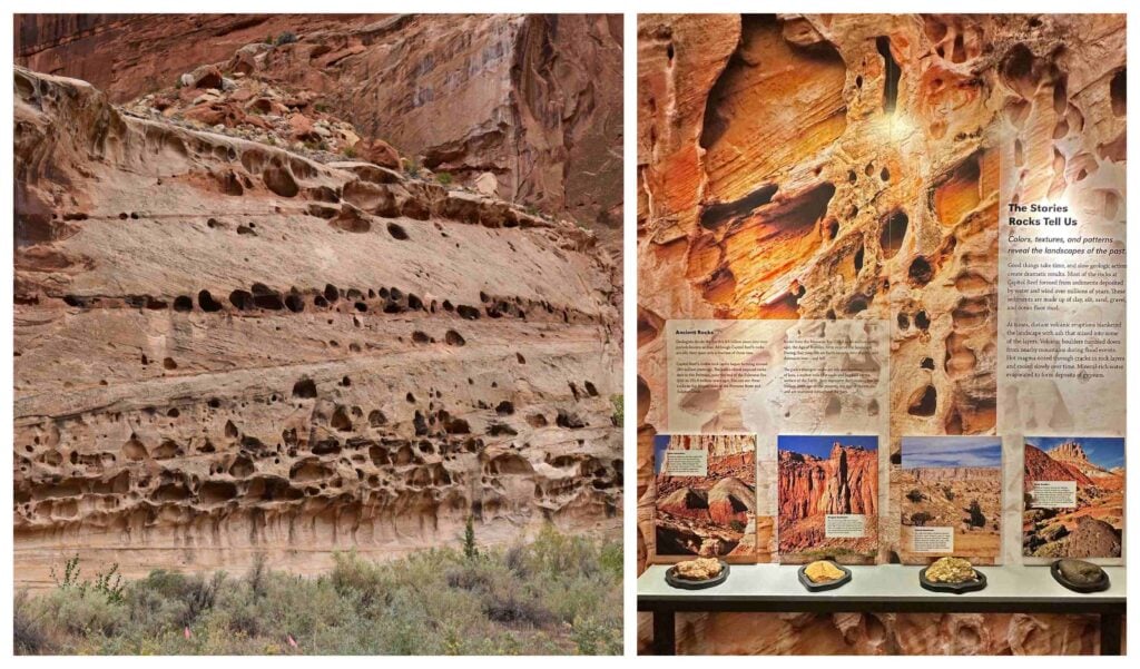 The landscape of Capitol Reef is filled with an abundance of geological formations.