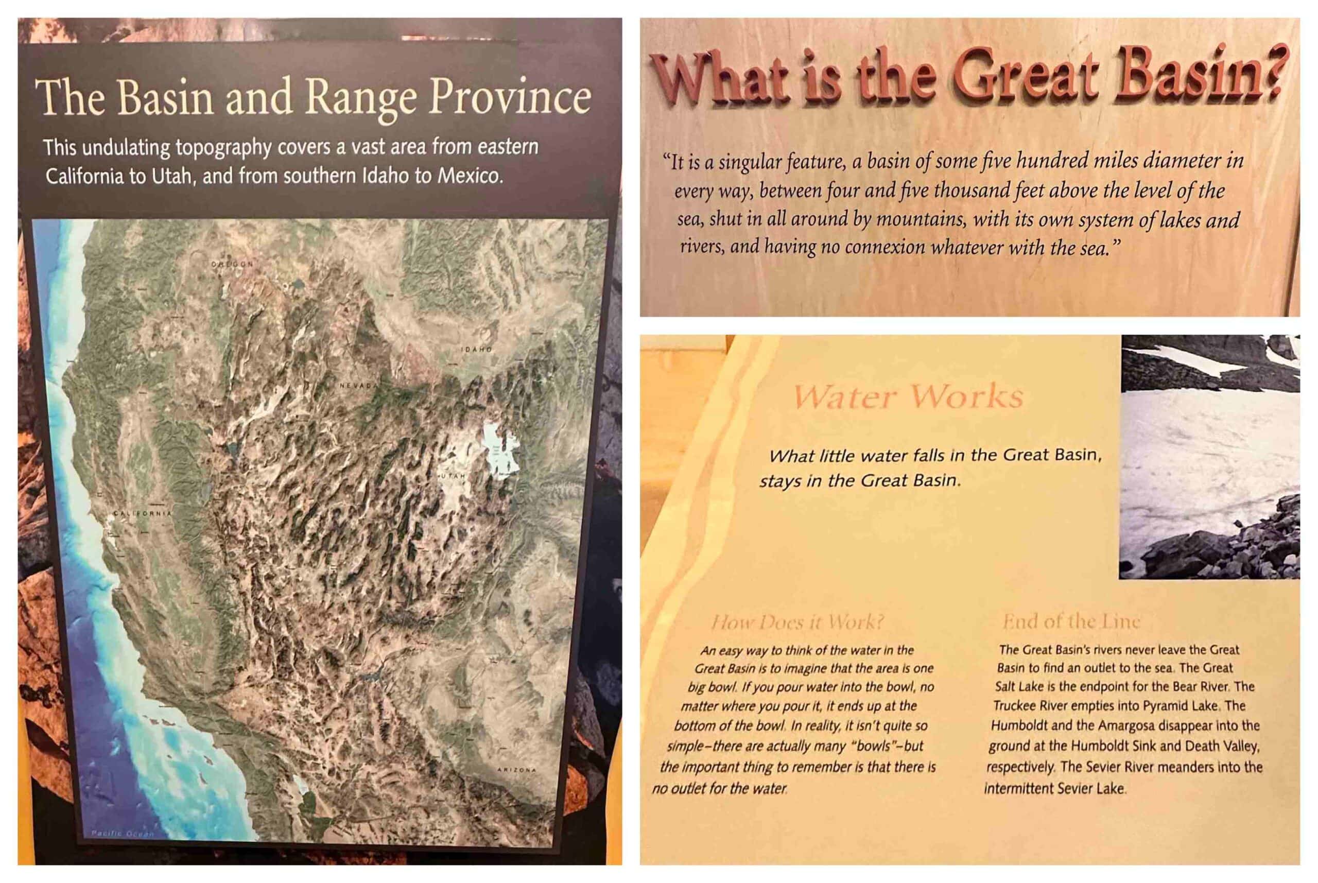 Information panels explain what the Great Basin is and how it is unique.