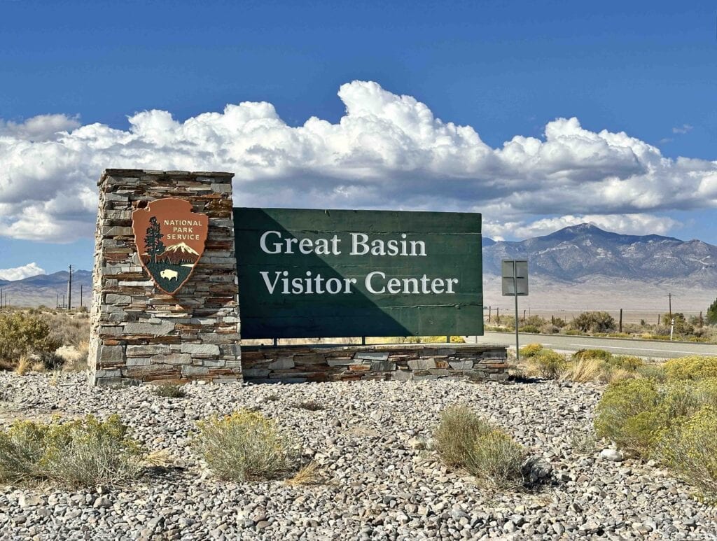 The sign outside the visitors center at Great Basin National Park.