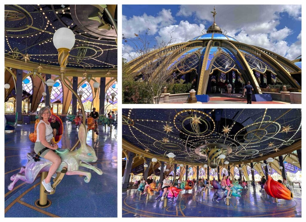 The Constellation Carousel is designed to take riders on one of six adventures.