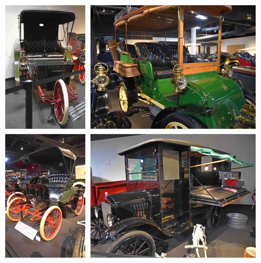 The early automobiles looked much like a horseless carriage.