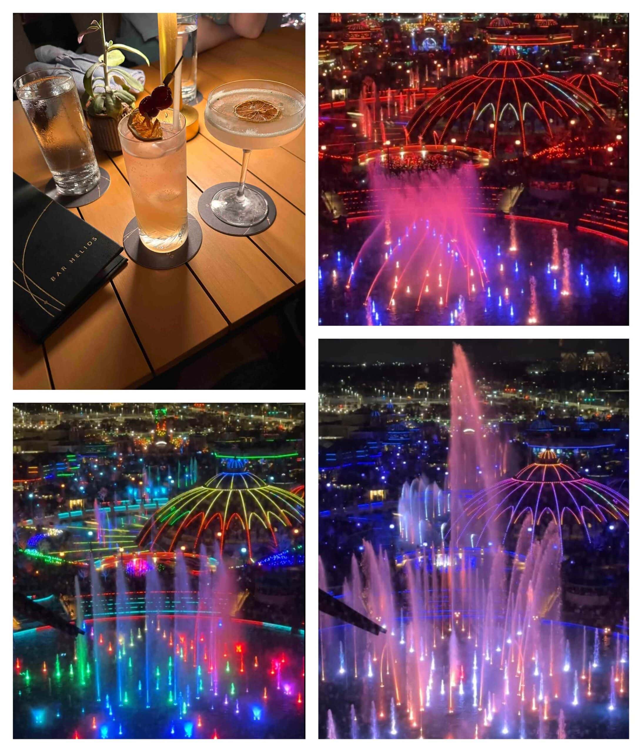 A late night visit to Bar Helios offers a view of the end-of-day park celebration.