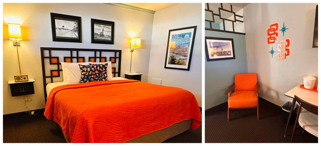 Our room at Motel Safari was a blend of mid-century and modern conveniences.