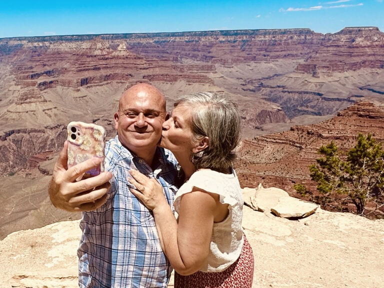 The authors posing for a selfie at Grand Canyon National Park.